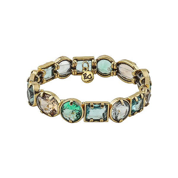 Pulseira Cristais Coloridos Positano Ouro