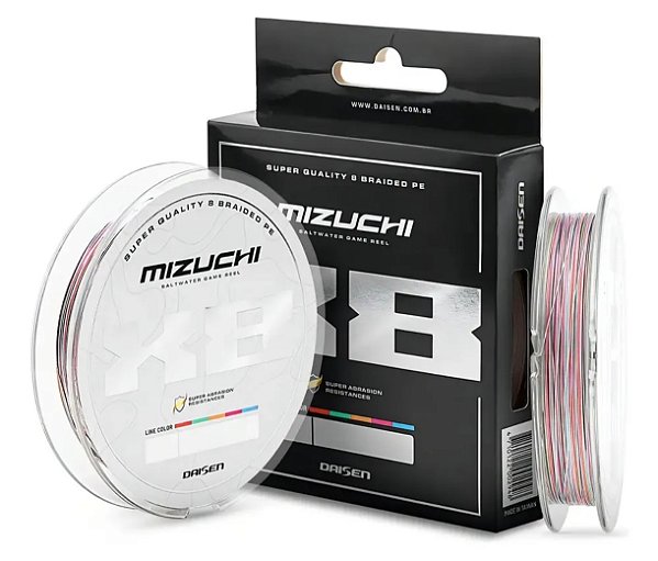 Linha Multifilamento Mizuchi 8x PE Multicolar 0,30