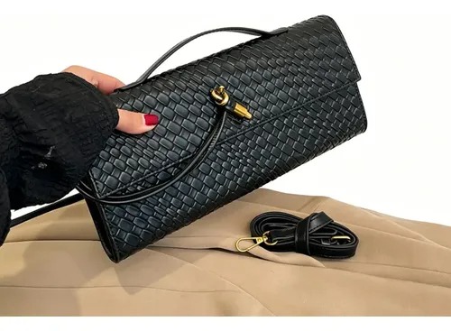 Bolsa Clutch Baguete Trançada Festa Casual Balada Casamento