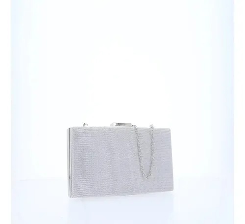 Bolsa Clutch Bauarte Feminina Transversal Luxo Festas Cor Prata