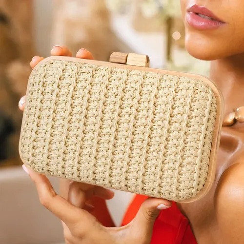Bolsa Clutch Festa Casamento Madrinha Bolsa De Palha Praia