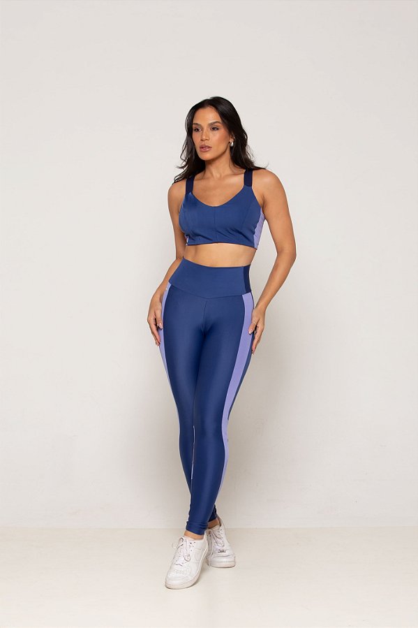 TOP AZUL COM LAVANDA