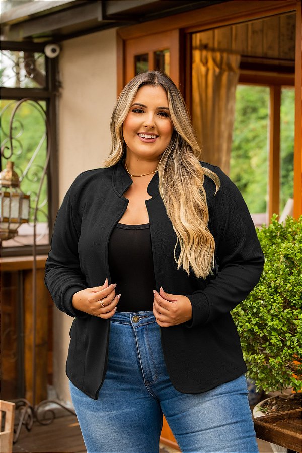 Blazer Julia de Scuba Sued Plus Size