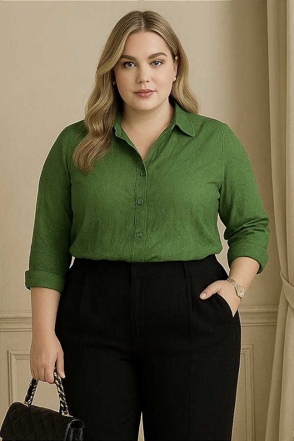 Camisa Pistache Plus Size