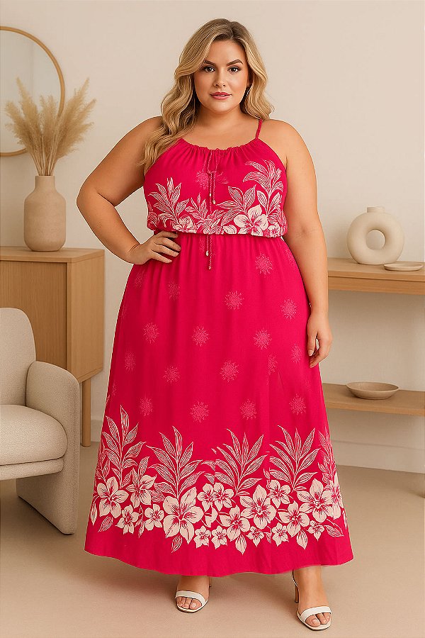 Vestido Longo Anastassia Plus Size (PRONTA ENTREGA)
