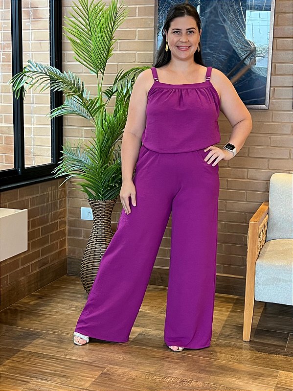 Calça Pantalona Paradise Fúcsia Plus Size