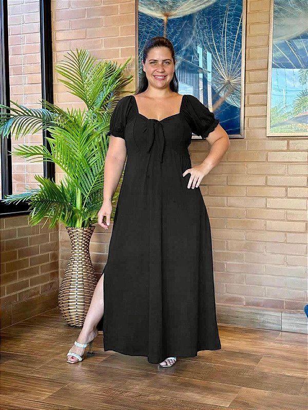 Vestido Pérola Preto Plus Size
