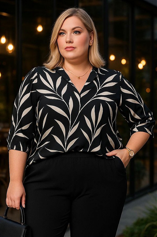 Camisa Juliete Estampada Plus Size