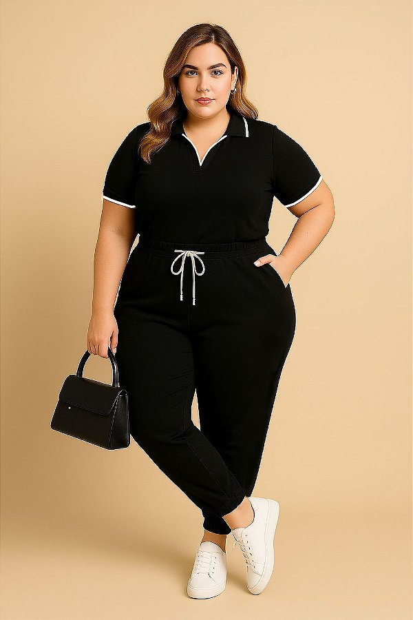 Calça Jogger de Moletinho Melissa Black