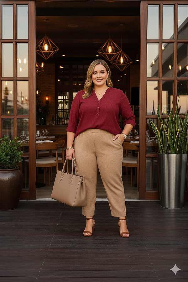 Camisa Marsala Karen Plus Size