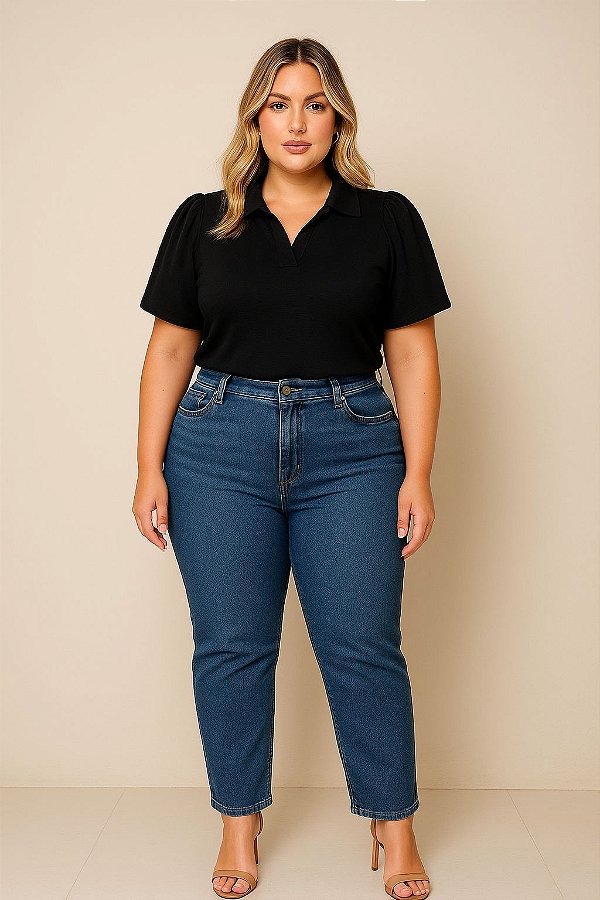 Camisa Nayara Preta Plus Size