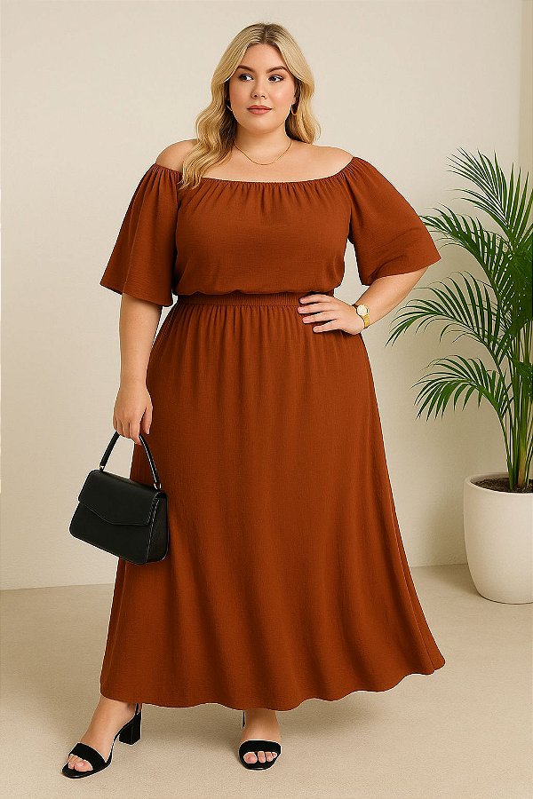 Saia Angelina Marrom Plus SIze