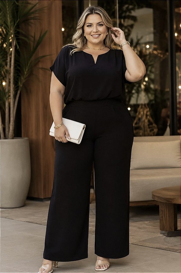Blusa Helen Black Plus Size