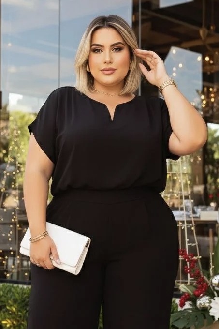 Blusa Helena Black Plus Size