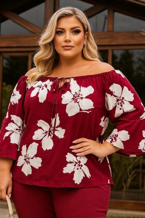 Blusa de Viscolinho Cloe Plus Size