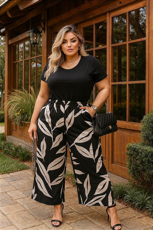 Calça Pantalona  Amália Plus Size