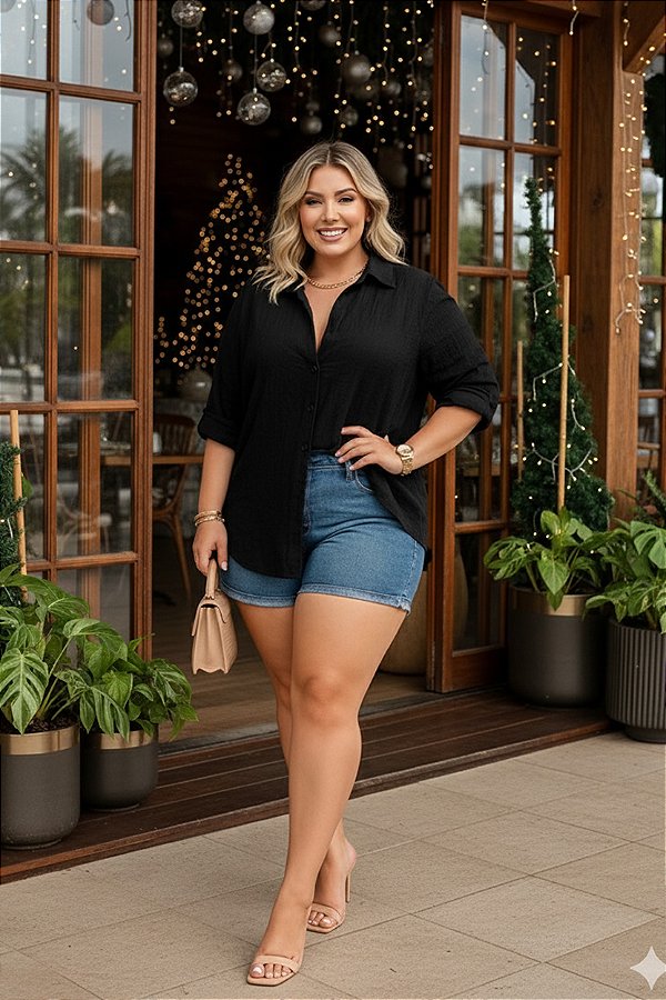 Camisa Ilhéus Black Plus Size