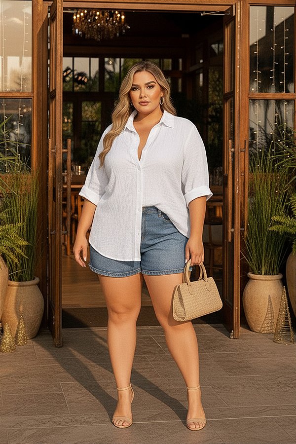 Camisa Ilhéus Branca Plus Size