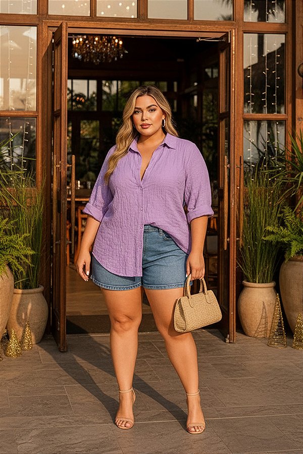 Camisa Ilhéus Violet Plus Size