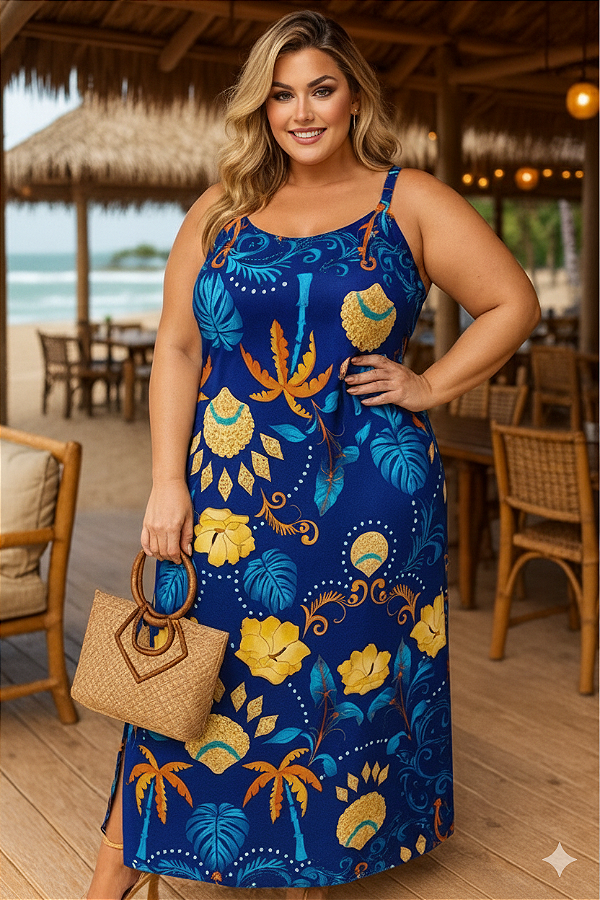 Vestido Longo Ilhas Maldivas Plus Size