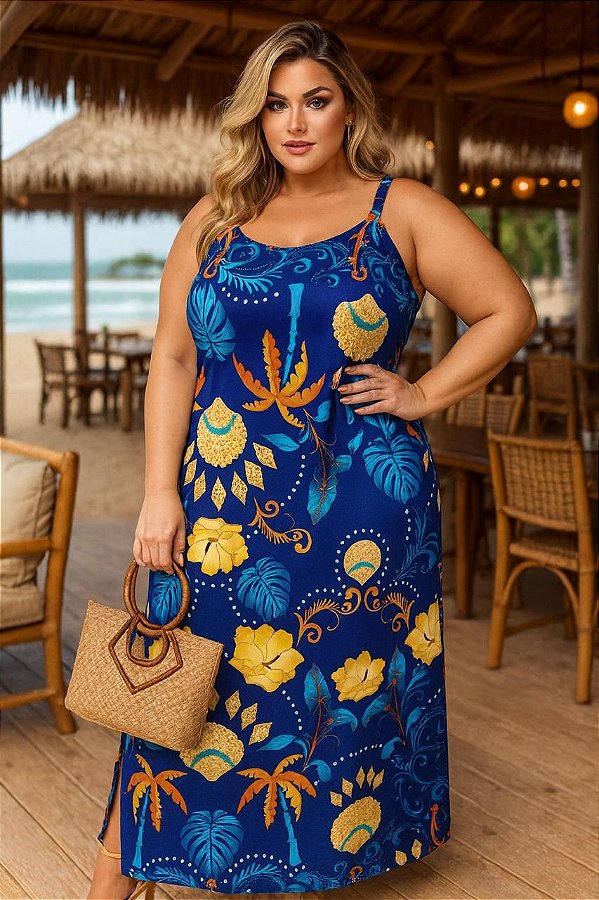 Vestido Longo  Ilhas Maldivas Plus Size