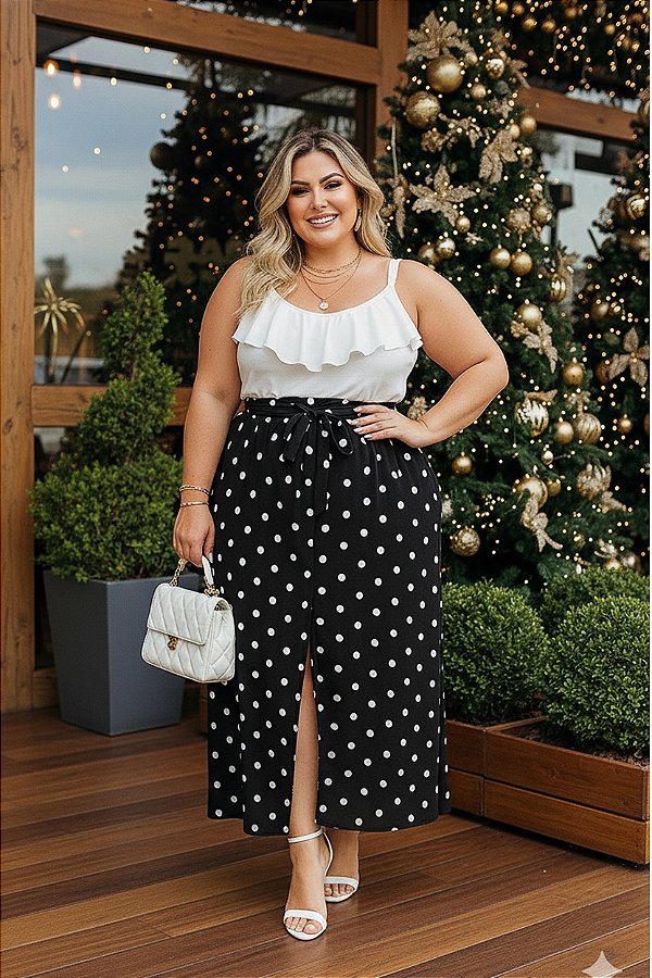 Saia Poá Salinas Plus Size