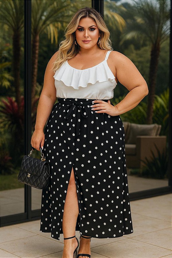 Saia Poá Salinas Plus Size
