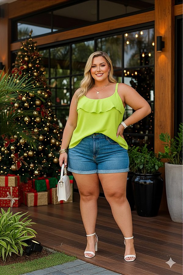 Blusa de Alça Salinas Lemon Fresh Plus Size