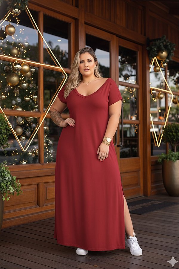 Vestido Longo Leda Plus Size