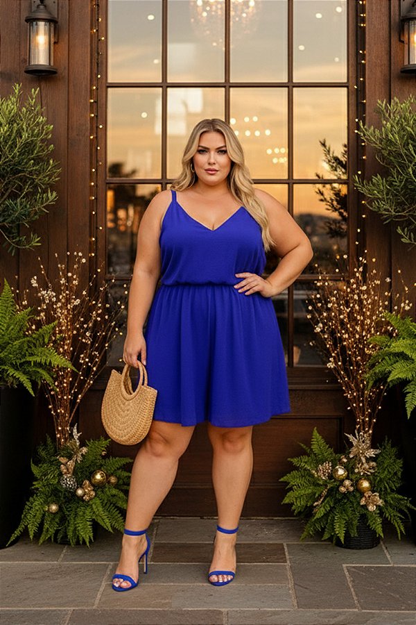 Macaquinho de Alça Tatiane Plus Size