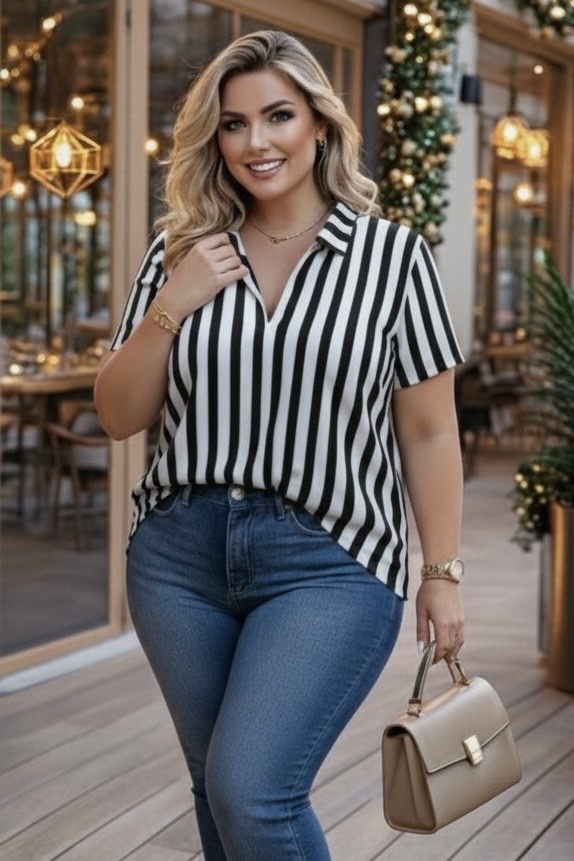Camisa Limited de Listras Preto e Branco