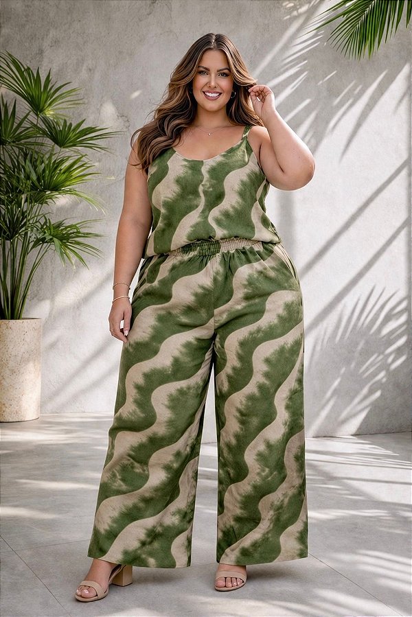 Calça Nature de Viscolinho Plus Size