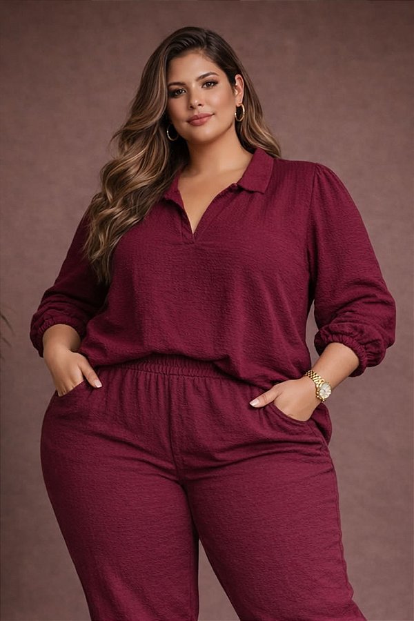 Blusa Helena Vinho Plus Size