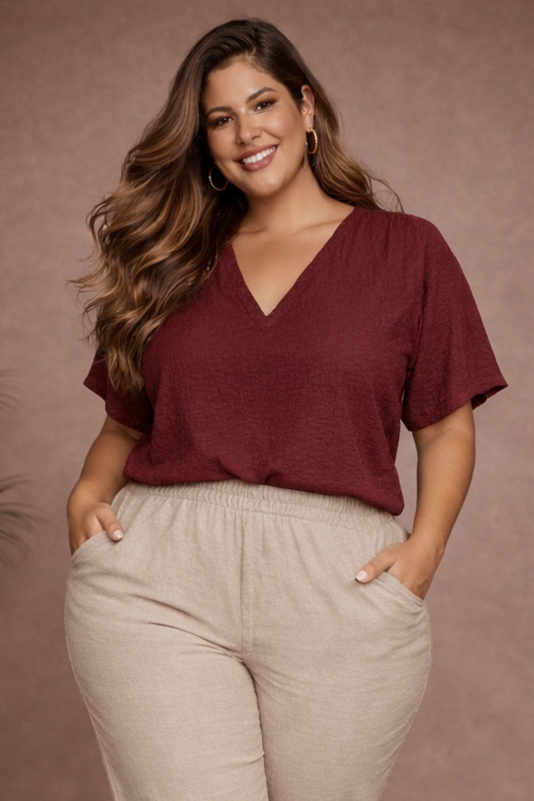 Blusa Tech Vinho Plus Size