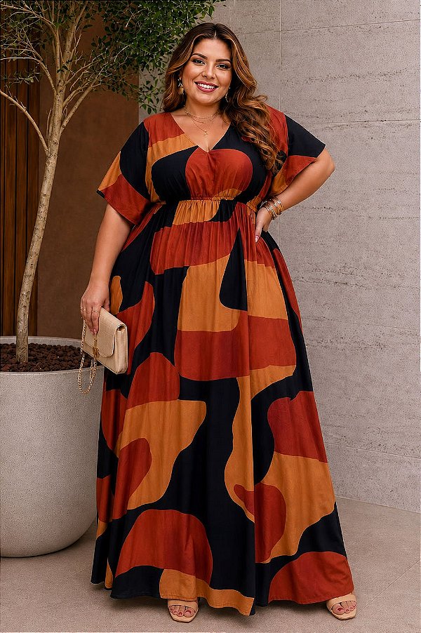 Vestido Longo Glamour Plus Size