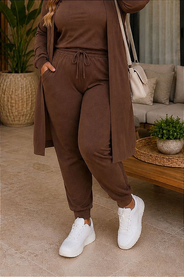 Calça de Lanzinha Marrom Inverno Plus Size