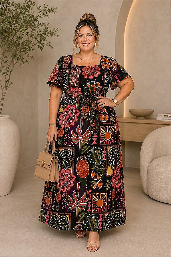 Vestido Longo Ilha do Sol Plus Size