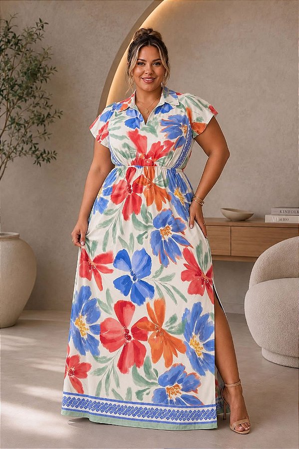 Vestido Longo Flórida Plus Size