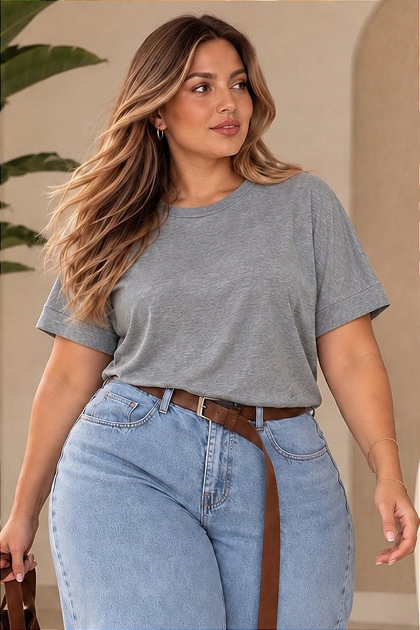 Blusa de Malha Oversized Plus Size
