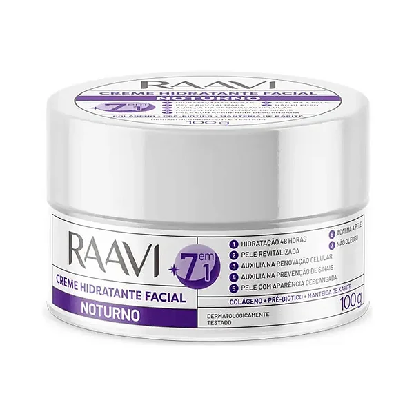 Creme Hidratante Facial Noturno Raavi 100g
