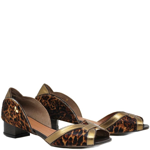 sandalia de onça salto grosso