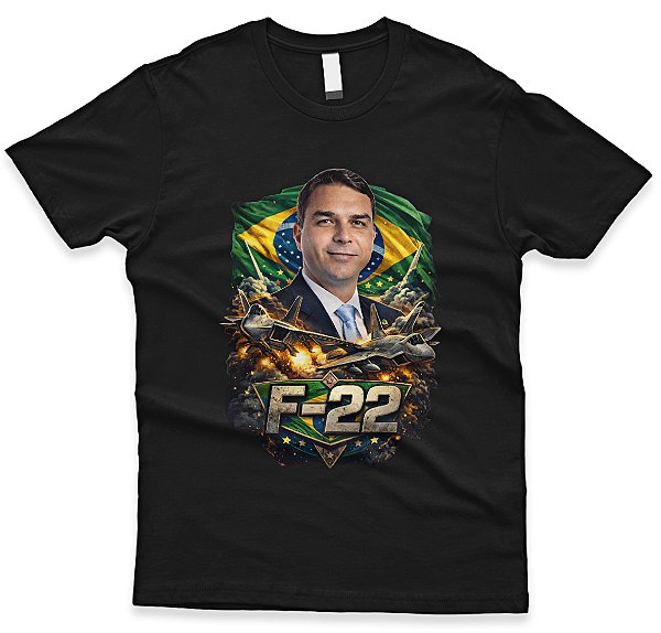 Camiseta Flávio Bolsonaro F-22 Brasil – Estampa Patriota Exclusiva