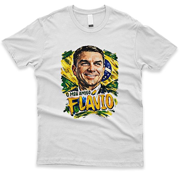 Camiseta Meu Amigo Flávio Aquarela – Estampa Artística Patriótica Exclusiva