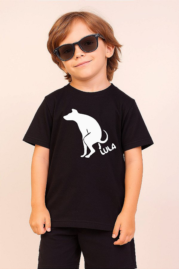 Camiseta Infantil Doguinho Defecando Lula – 100% Algodão Fio 30.1