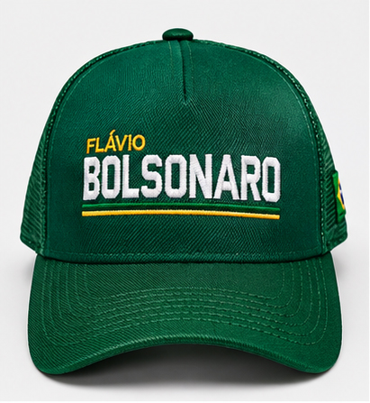 Boné Flávio Bolsonaro Verde Bordado