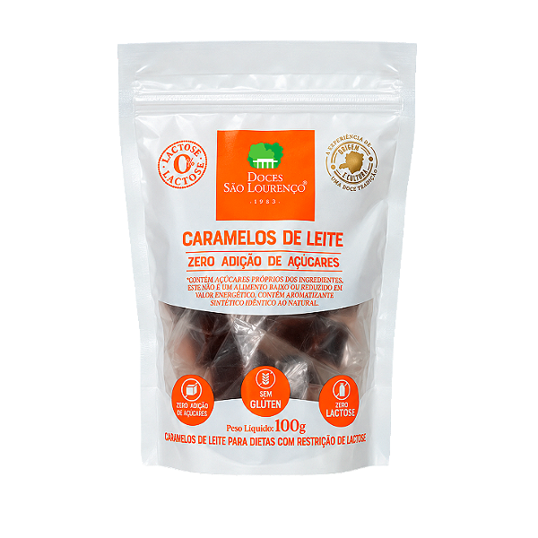 Caramelos de Leite Zero Açúcar e Zero Lactose 100g