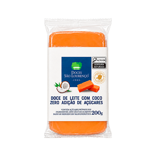 Doce de Leite com Coco Zero Açúcar em Tablete 200g