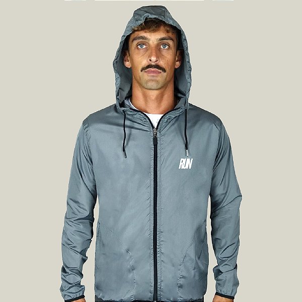 Corta Vento Masculino Cinza Corrida WSS Brasil Run Minimalist