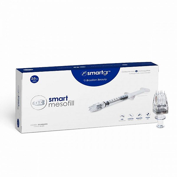 Smart Mesofill 2,0mm Cartucho com 5 microagulhas Caixa com 20 Smart GR