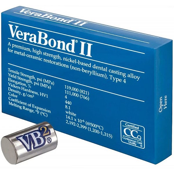 Liga Metalica NI-CR Verabond II Premium sem Berilio com 208 gramas